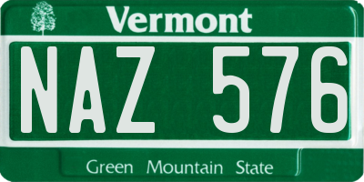 VT license plate NAZ576