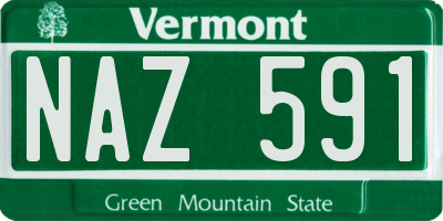 VT license plate NAZ591