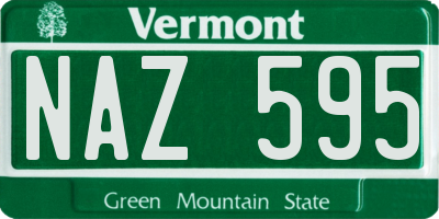 VT license plate NAZ595