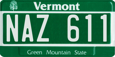 VT license plate NAZ611