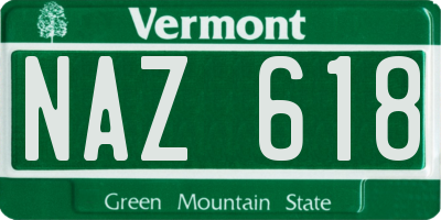 VT license plate NAZ618