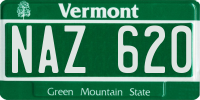 VT license plate NAZ620