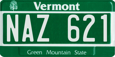 VT license plate NAZ621