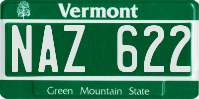 VT license plate NAZ622