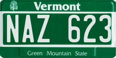 VT license plate NAZ623
