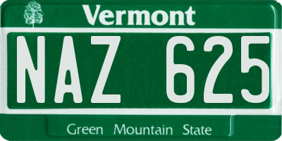 VT license plate NAZ625