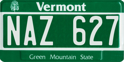 VT license plate NAZ627