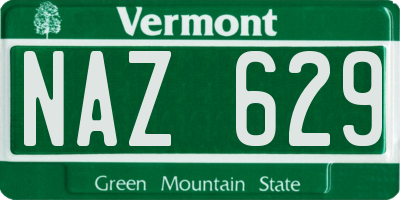 VT license plate NAZ629