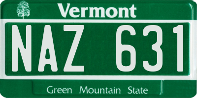 VT license plate NAZ631