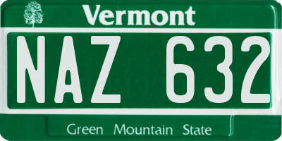 VT license plate NAZ632