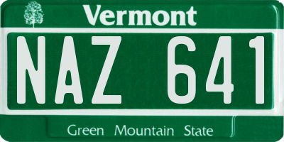 VT license plate NAZ641