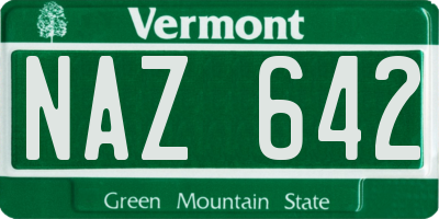 VT license plate NAZ642