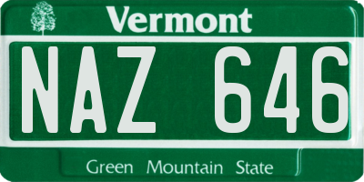 VT license plate NAZ646