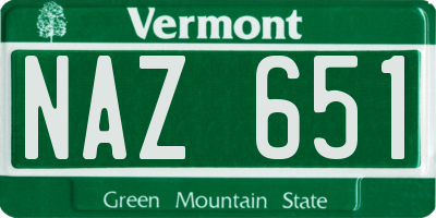 VT license plate NAZ651