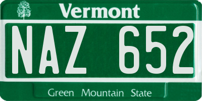 VT license plate NAZ652