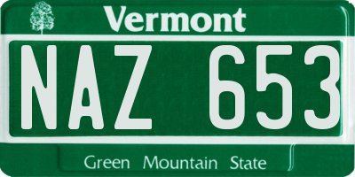 VT license plate NAZ653