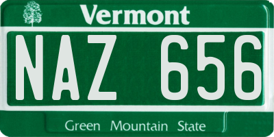 VT license plate NAZ656