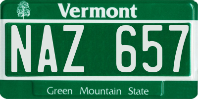 VT license plate NAZ657