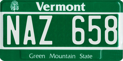 VT license plate NAZ658