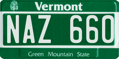 VT license plate NAZ660
