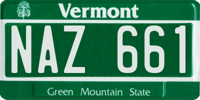 VT license plate NAZ661