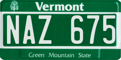 VT license plate NAZ675