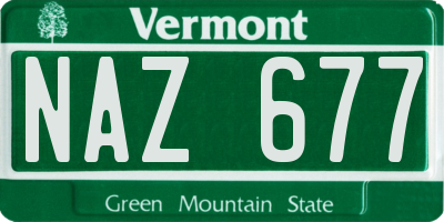 VT license plate NAZ677