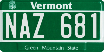 VT license plate NAZ681