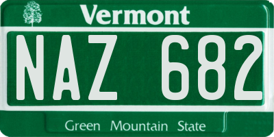VT license plate NAZ682