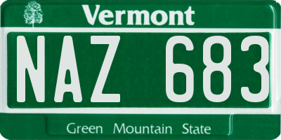 VT license plate NAZ683