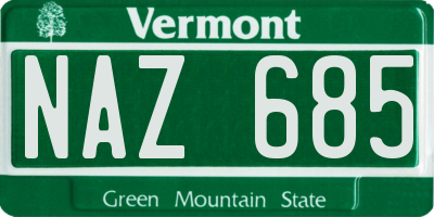 VT license plate NAZ685