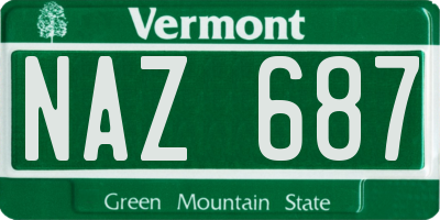 VT license plate NAZ687