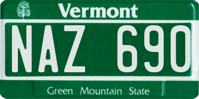 VT license plate NAZ690
