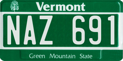VT license plate NAZ691
