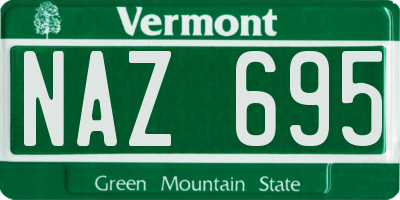 VT license plate NAZ695