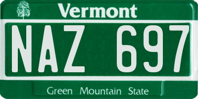 VT license plate NAZ697