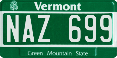 VT license plate NAZ699