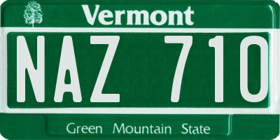 VT license plate NAZ710