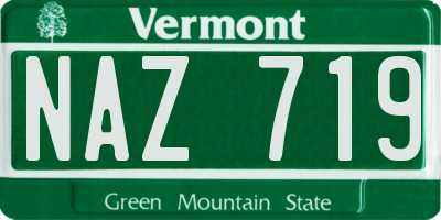 VT license plate NAZ719