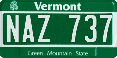 VT license plate NAZ737