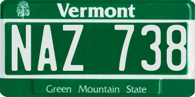 VT license plate NAZ738