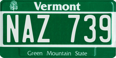 VT license plate NAZ739