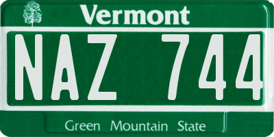 VT license plate NAZ744