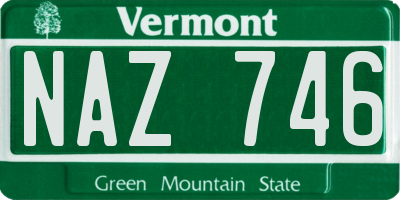 VT license plate NAZ746