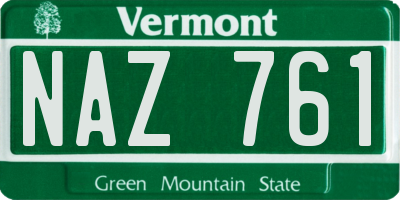 VT license plate NAZ761