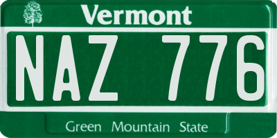 VT license plate NAZ776