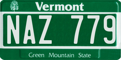 VT license plate NAZ779