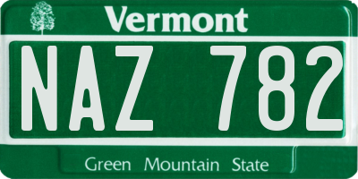 VT license plate NAZ782