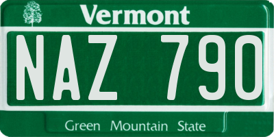 VT license plate NAZ790