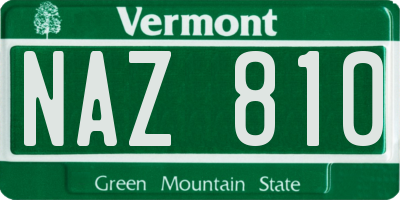 VT license plate NAZ810